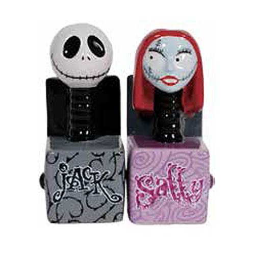 The Nightmare Before Christmas Jack Skellington and Sally in the Box Salt and Pepper Shakers